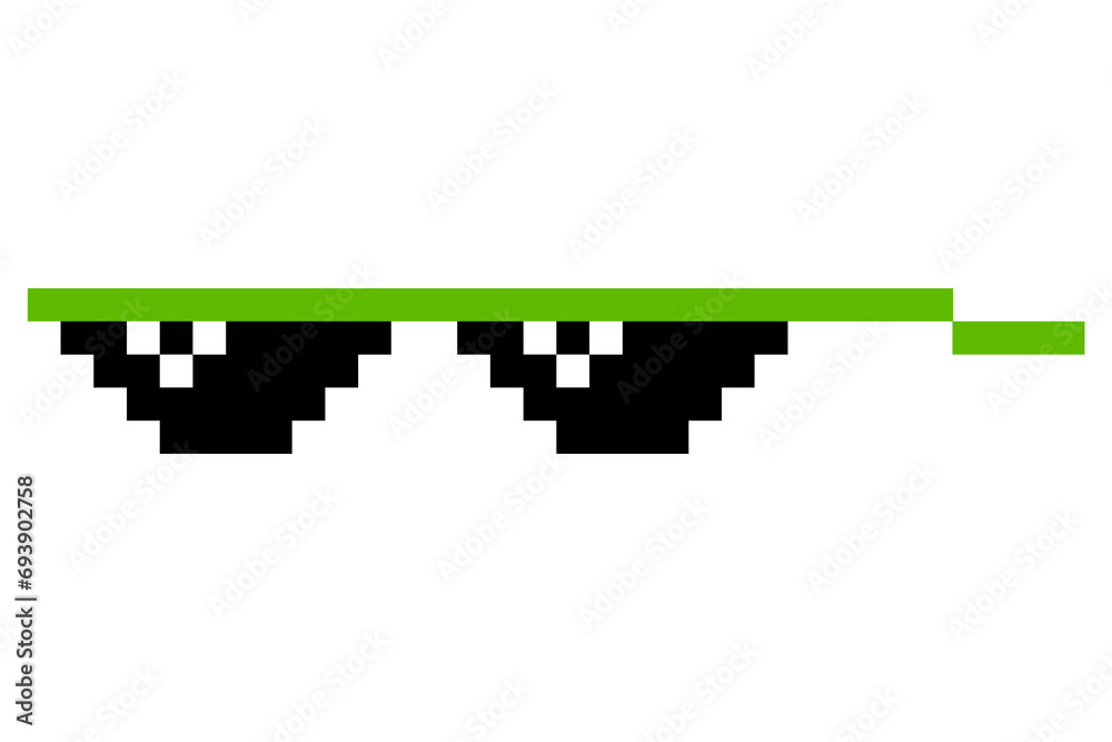 Canvas Prints pixel glasses meme. like a boss meme. pixelation, accessory optical fashion. 8 bit funky logo icon. 