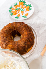 Carrot bundt cake with cream cheese frosting