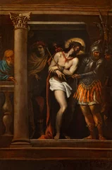  TREVISO, ITALY - NOVEMBER 4, 2023: The painting of "Ecce Homo" in the church Chiesa di San Gaetano by unknown artist. © Renáta Sedmáková