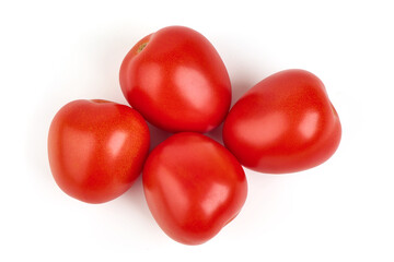 Heap of fresh cherry tomatoes, isolated on white background.