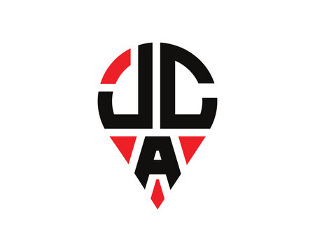 JCA letter location shape logo design.
