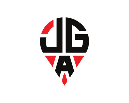 JGA letter location shape logo design.