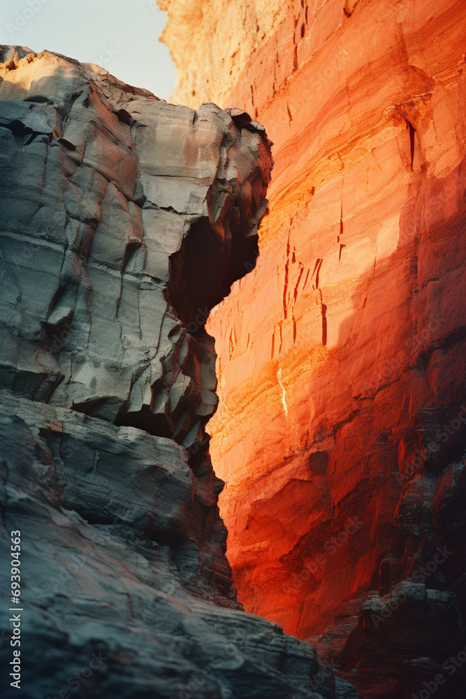 Poster a landscape-inspired abstraction showcasing the varied emotional terrain within the human experience