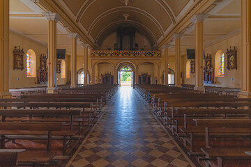 Fototapeta premium Eglise de Morne Rouge dans le nord de l'île de la Martinique, Antilles Françaises.