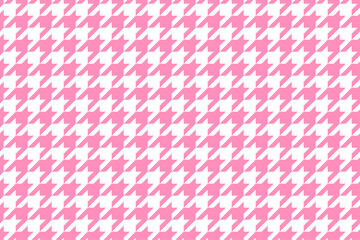 Houndstooth Seamless Pattern Pink White Background Illustration