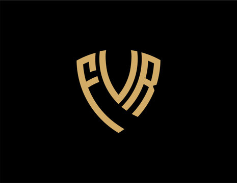 FVR creative letter shield logo design vector icon illustration	