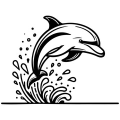 Dolphin Sketch Illustration.