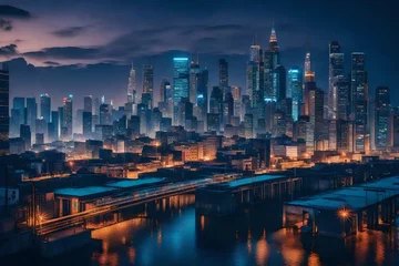 Foto auf Acrylglas city skyline at night © Zainab