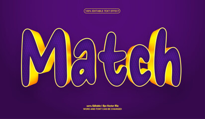 Match editable premium vector text effect