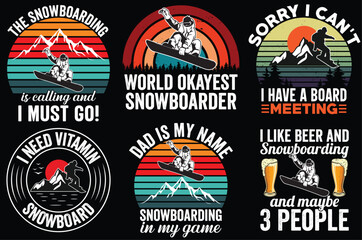 Snowboarding and Snowmobiling vector bundle T-shirt