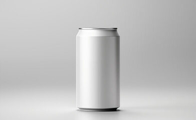 Aluminium Can Mockup Blank Label. 3D Illustration without any text and logo and with isolated background