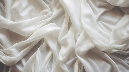 White silk fabric texture background. Close up of white silk fabric texture background