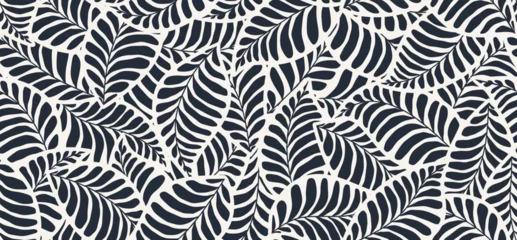Tafelkleed leaves hand drawn seamless pattern. © andin