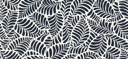 seamless pattern with abstract leaves.	