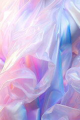 abstract background of blue and pink crumpled silk or satin texture