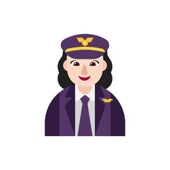 Woman Pilot: Light Skin Tone