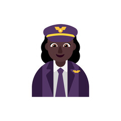 Woman Pilot: Dark Skin Tone