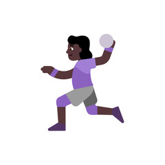 Woman Playing Handball: Dark Skin Tone
