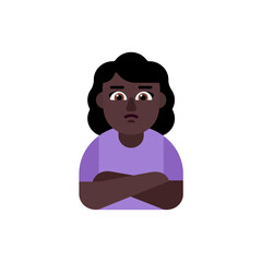 Woman Pouting: Dark Skin Tone