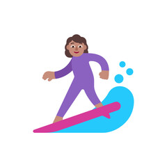 Woman Surfing: Medium Skin Tone