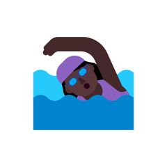 Woman Swimming: Dark Skin Tone