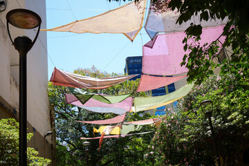 Colorful Tarps cast Shadows in Buenos Aires