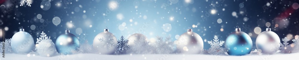 Wall mural abstract background with christmas theme, web site header or footer template
