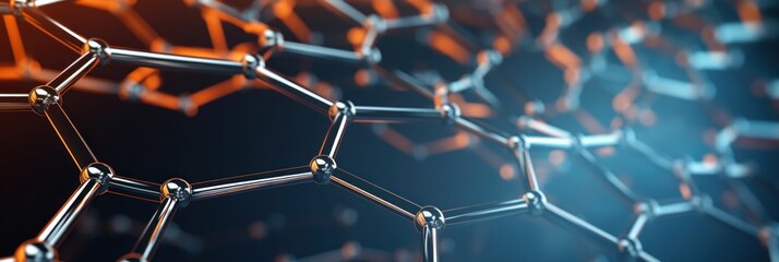 Material Science Abstract Molecular Structure - obrazy, fototapety, plakaty
