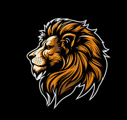 Ai generated african lion animal mascot. Zoo wild animal symbol, sport team or club wildcat AI generated vector sticker or business company proud and strong lion head character print