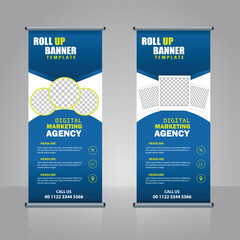Modern Roll up banner standee design template, pull up, x banner template banner layout	