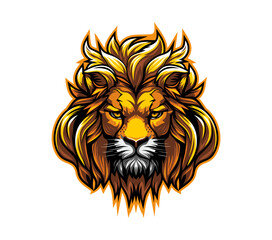 Obraz premium AI generated lion head mascot with angry leo face