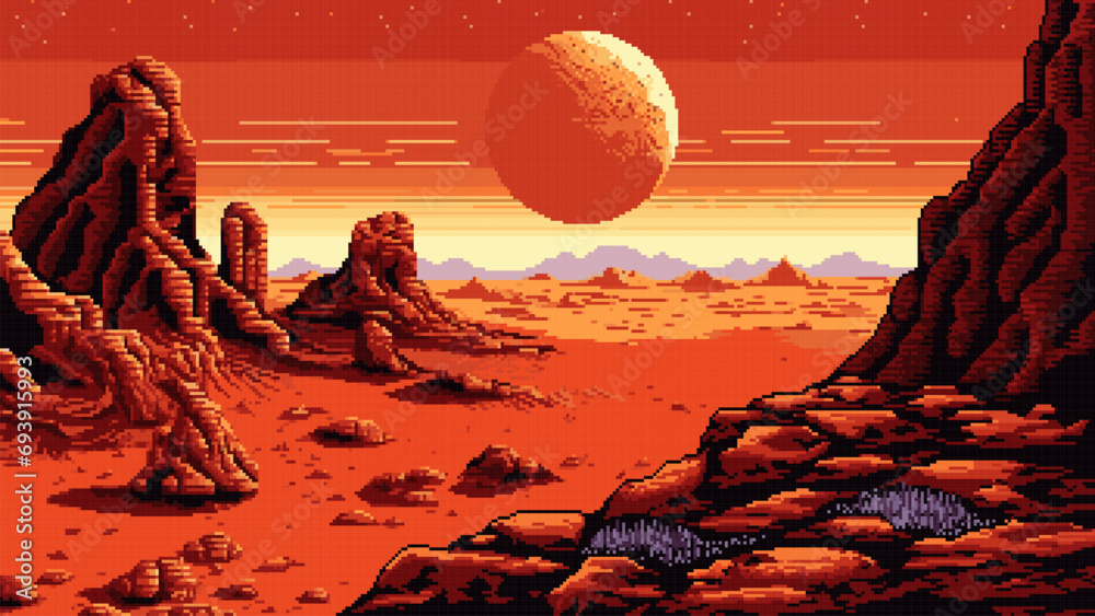 Aufkleber generative ai mars red planet surface landscape