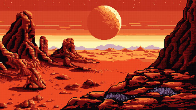 Generative ai mars red planet surface landscape