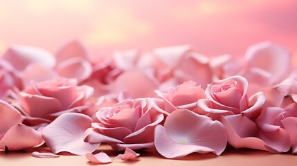 Beautiful swarm of Aesthetic Pink Rose Patels decorative Background_ AI Generated