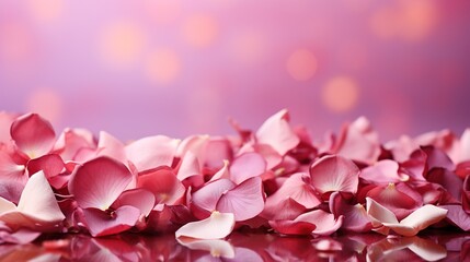 Obraz premium Beautiful swarm of Aesthetic Pink Rose Patels decorative Background_ AI Generated