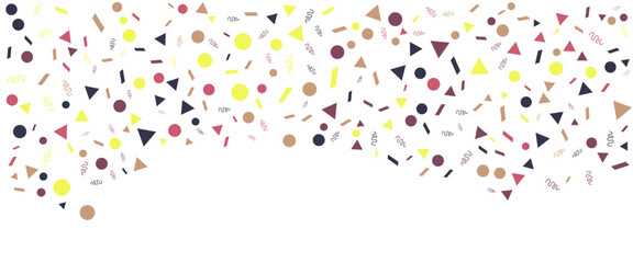 Colorful colourful vector confetti flying randomly banner