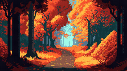 Generative ai autumn forest road path landscape
