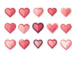 set of hearts icons 