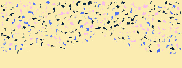 Colorful colourful vector confetti flying randomly banner