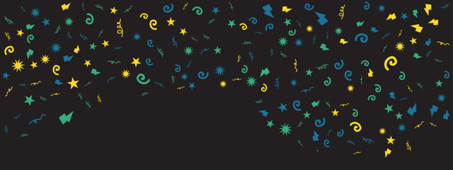 Colorful colourful vector new year confetti banner