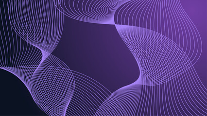 Purple violet vector futuristic with linear waves in glowing background