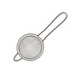 bar cocktail strainer outline color  illustration
