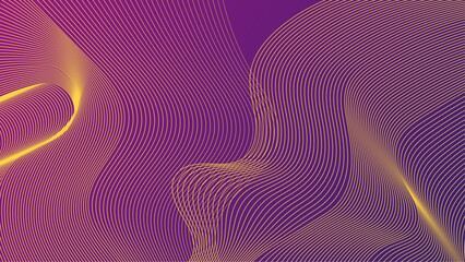 Purple violet and yellow vector glowing tech wave background