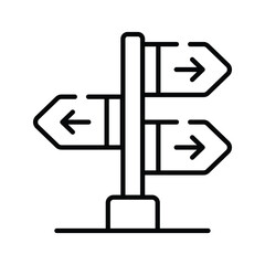 Grab this amazing vector of signpost in modern style, direction board or information board icon