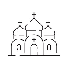 Church icon vector thin line style. Religion line icon building