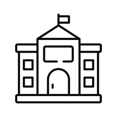 Get your hold on this amazing icon of school building, isolated on white background