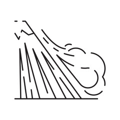 Snow natural avalanche or snow slide disaster icon. Web element, design winter line icon on white background