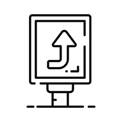 Modern icon of traffic signal, isolated on white background