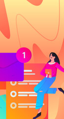 Personnel doing job interview flat vector concept operation hand drawn illustration
