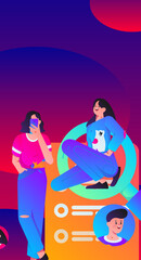 Personnel doing job interview flat vector concept operation hand drawn illustration
